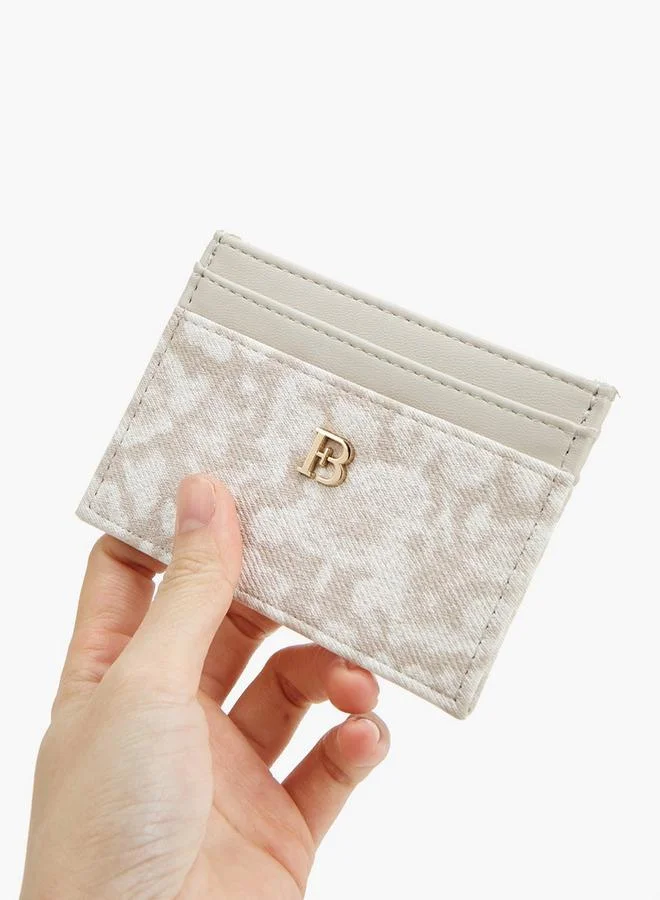 Flora Bella By Shoexpress Cream Textured Card Holder With Monogram Detail for Women | Best Price UAE